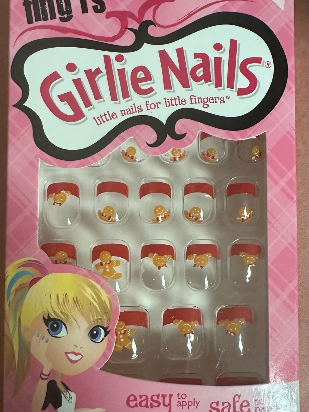 Kids Press-On Nail Set in Pink & Orange
